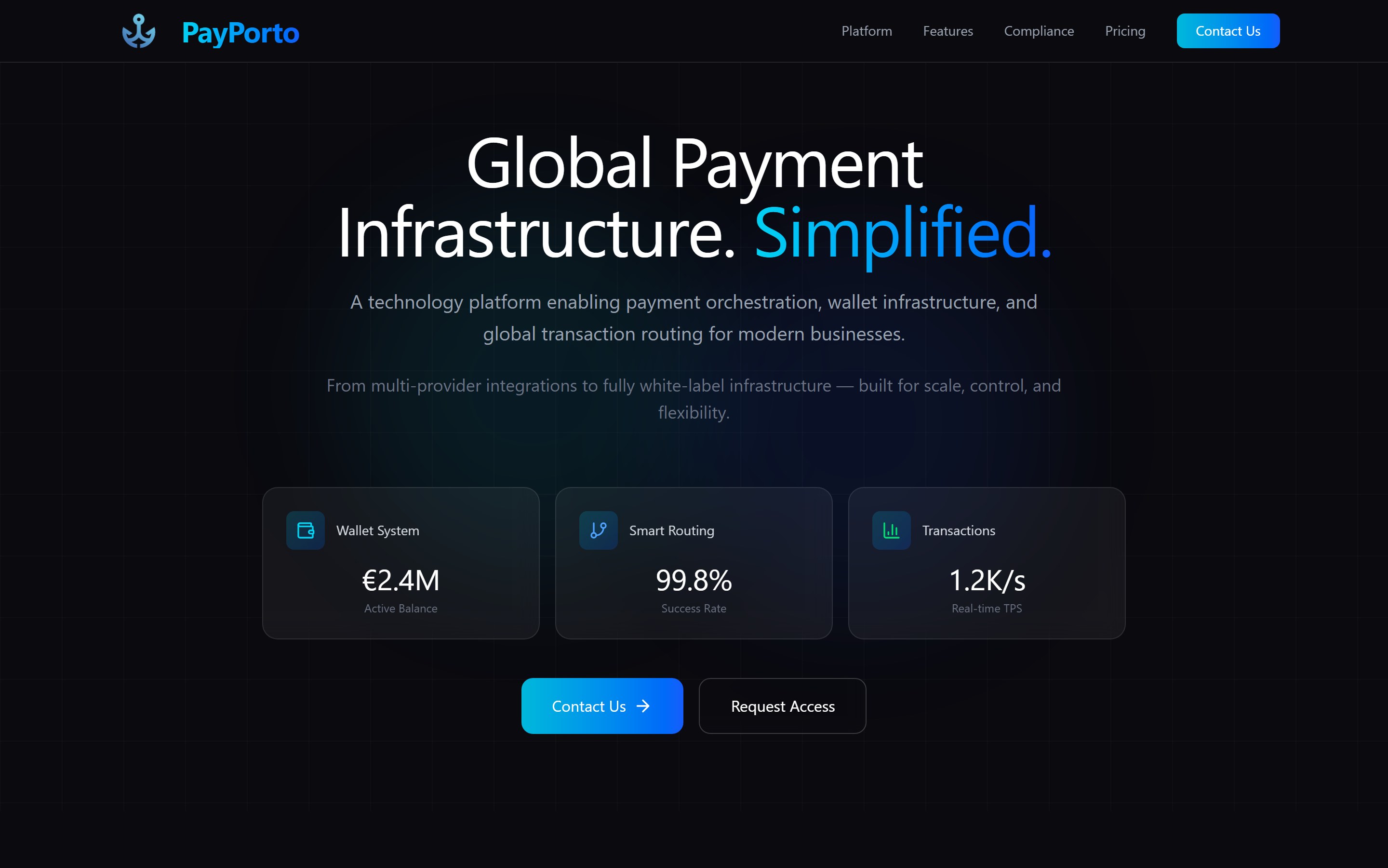 Payporto — אתר לחברת תשלומים